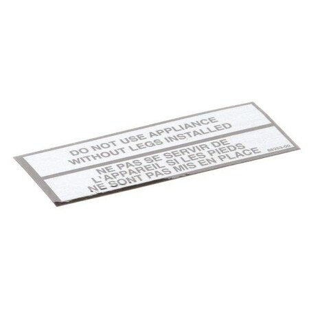 Apw Wyott Decal Leg Warning 8825300